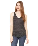BELLA 8805 Womens Flowy Tank Top in Black marble
