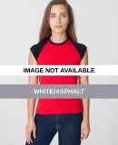 4377 American Apparel Girly Raglan Cap Sleeve White/Asphalt