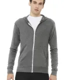 BELLA+CANVAS 3939 Unisex Tri-blend Lightweight Hoo in Grey triblend