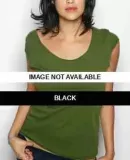 6322 American Apparel Sheer Jersey 2-Sided Top Black