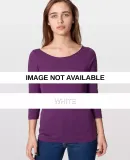 6344 American Apparel Sheer Jersey 3/4 Sleeve Boat White