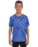 H1000b tie dye Youth Tie-Dyed Cotton Tee in Spider royal