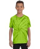 H1000b tie dye Youth Tie-Dyed Cotton Tee in Spider lime
