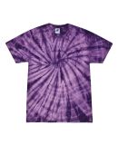 H1000b tie dye Youth Tie-Dyed Cotton Tee in Spider purple
