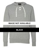 J8231 J-America Adult Sport Lace Jersey Hooded Fle Black