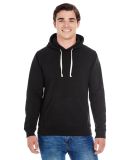 J8871 J-America Adult Tri-Blend Hooded Fleece in Black solid