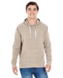 J8871 J-America Adult Tri-Blend Hooded Fleece in Oatmeal triblend