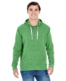 J8871 J-America Adult Tri-Blend Hooded Fleece in Green triblend