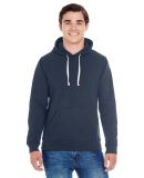 J8871 J-America Adult Tri-Blend Hooded Fleece in True navy triblend