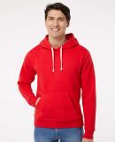 J8871 J-America Adult Tri-Blend Hooded Fleece in Red solid