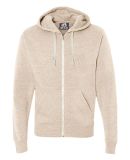 J8872 J-America Adult Tri-Blend Full-Zip Hooded Fl in Oatmeal triblend