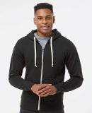 J8872 J-America Adult Tri-Blend Full-Zip Hooded Fl in Black solid