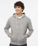 J8872 J-America Adult Tri-Blend Full-Zip Hooded Fl in Grey triblend