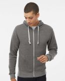 J8872 J-America Adult Tri-Blend Full-Zip Hooded Fl in Smoke triblend