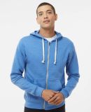 J8872 J-America Adult Tri-Blend Full-Zip Hooded Fl in Cool royal triblend