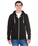 J8872 J-America Adult Tri-Blend Full-Zip Hooded Fl in Black solid