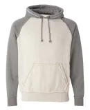 J8885 J-America Adult Vintage Heather Hooded Fleec Oatmeal Heather/ Smoke Heather