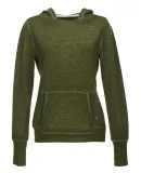 J8912 J-America Ladies' Vintage Zen Hooded Fleece Twisted Olive