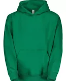 L2296 LA T Youth Fleece Hooded Pullover Sweatshirt in Kelly