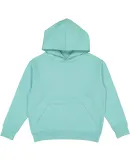 L2296 LA T Youth Fleece Hooded Pullover Sweatshirt in Saltwater