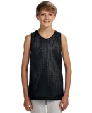 N2206 A4 Youth Reversible Mesh Tank BLACK/ WHITE