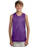 N2206 A4 Youth Reversible Mesh Tank PURPLE/ WHITE