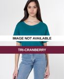 TR480 American Apparel Tri-Blend Short Sleeve Crop Tri-Cranberry