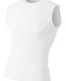 N2306 A4 Compression Muscle Tee in White
