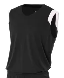 N2340 A4 Adult Moisture Management V-neck Muscle BLACK/ WHITE