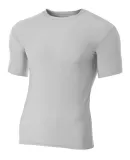 N3130 A4 Short Sleeve Compression Crew SILVER