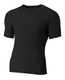 N3130 A4 Short Sleeve Compression Crew BLACK