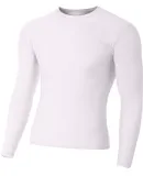 N3133 A4 Long Sleeve Compression Crew WHITE