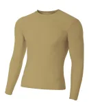 N3133 A4 Long Sleeve Compression Crew VEGAS GOLD