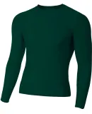 N3133 A4 Long Sleeve Compression Crew FOREST GREEN