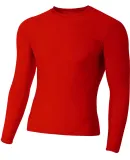 N3133 A4 Long Sleeve Compression Crew SCARLET