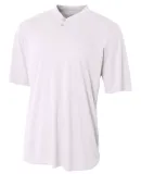 N3143 A4 Adult Tek 2-Button Henley WHITE