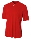 N3143 A4 Adult Tek 2-Button Henley SCARLET