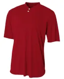 N3143 A4 Adult Tek 2-Button Henley CARDINAL