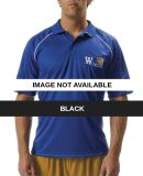 N3168 A4 Adult Piped Moisture Management Polo Black