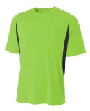 N3181 A4 Adult Cooling Performance Color Block Sho LIME/ BLACK