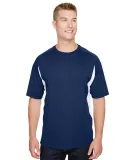 N3181 A4 Adult Cooling Performance Color Block Sho NAVY/ WHITE