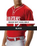 N4183 A4 Adult 2-Button Stretch Mesh Baseball Top Black