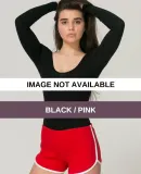 7301 American Apparel Interlock Running Short Black / Pink