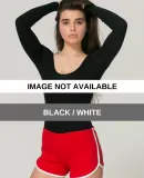 7301 American Apparel Interlock Running Short Black / White
