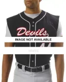 N4185 A4 Adult Sleeveless Full Button Baseball Top White