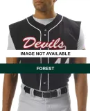 N4185 A4 Adult Sleeveless Full Button Baseball Top Forest