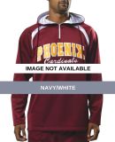 N4207 A4 Adult 1/4 Zip Hoodie Navy/White