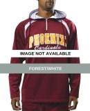 N4207 A4 Adult 1/4 Zip Hoodie Forest/White