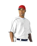 N4214 A4 Men's Warp Knit Baseball Jersey White/Navy