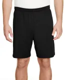 N5244 A4 Adult 7 inch Performance  Shorts No Pocke BLACK